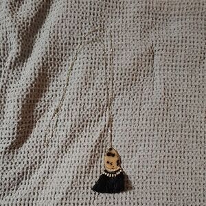 Maurices Reversible Elephant & Tortoiseshell Tassel Necklace Gold Tone